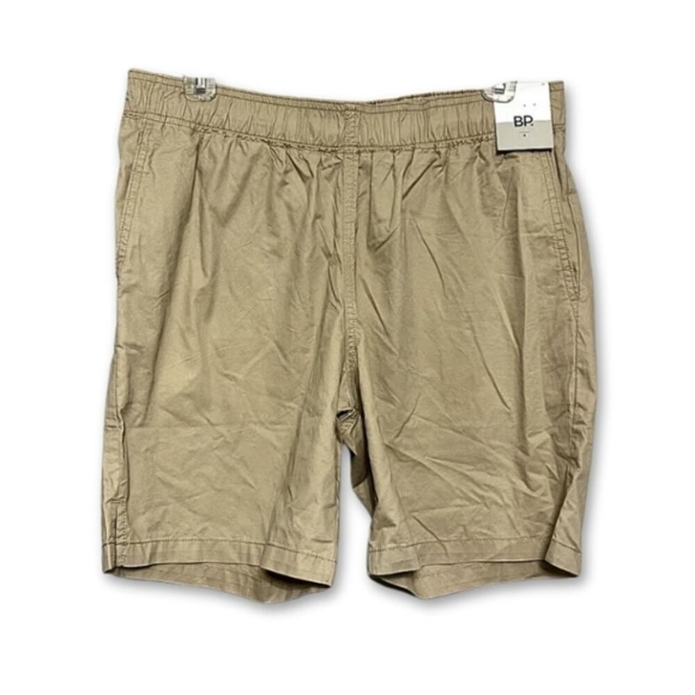 BP Casual Shorts Drawstring Elastic Waistband 100% Cotton Tan/Khaki Men's M NWT